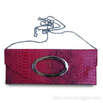 Evening Bag with Metal Chain Shoulder Strap, Size is 30 x 12cm, OEM Design Welcomed